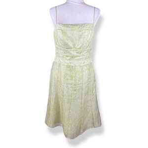 Ann Taylor Silk Dress Womens Size 8 Green Forest Fairy Coquette Y2K 2000s Pastel